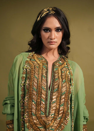 Nikita Mhaisalkar-Jade Embellished Maxi And Jacket-INDIASPOPUP.COM