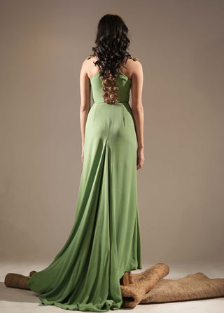 Nikita Mhaisalkar-Jade Gold Embellished Maxi-INDIASPOPUP.COM