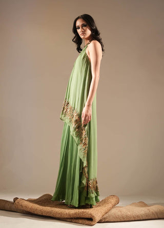 Nikita Mhaisalkar-Jade High Low Top And Sharara Set-INDIASPOPUP.COM