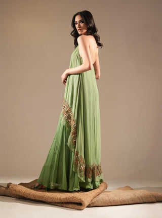 Nikita Mhaisalkar-Jade High Low Top And Sharara Set-INDIASPOPUP.COM