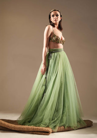 Nikita Mhaisalkar-Jade Bralette And Skirt-INDIASPOPUP.COM