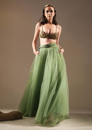 Nikita Mhaisalkar-Jade Bralette And Skirt-INDIASPOPUP.COM