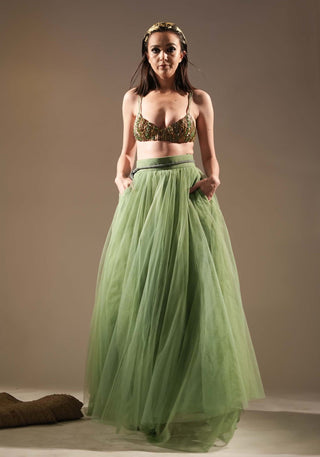 Nikita Mhaisalkar-Jade Bralette And Skirt-INDIASPOPUP.COM