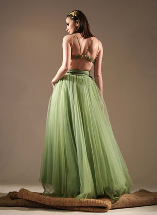 Nikita Mhaisalkar-Jade Bralette And Skirt-INDIASPOPUP.COM