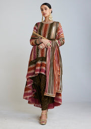 Vvani By Vani Vats-Olive Green Kurta And Dhoti Set-INDIASPOPUP.COM