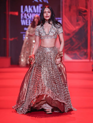 Tarakini rose gold lehenga set