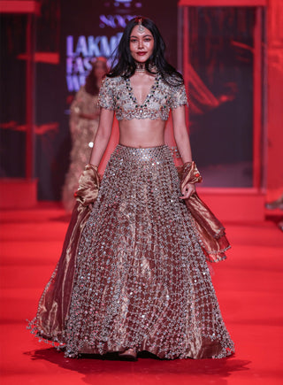 Tarakini rose gold lehenga set