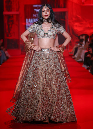 Tarakini rose gold lehenga set