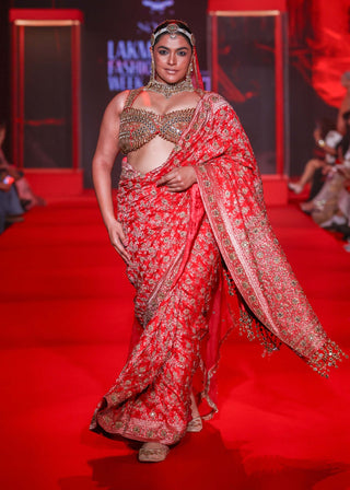 Raktima red sari and blouse
