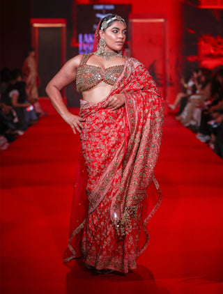 Raktima red sari and blouse