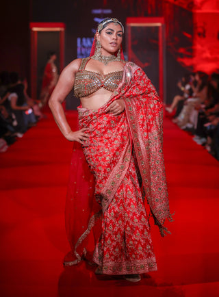 Raktima red sari and blouse
