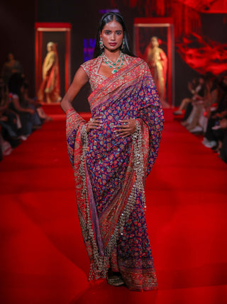 Manjusha purple sari and blouse