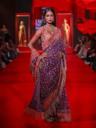 Manjusha purple sari and blouse