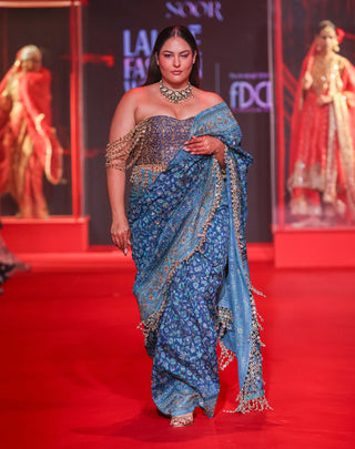 Neelambari blue sari and blouse