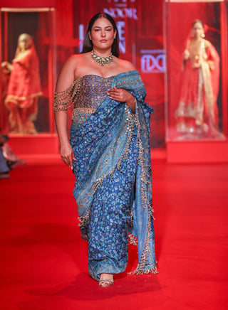 Neelambari blue sari and blouse