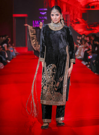 Maharani black kurta set