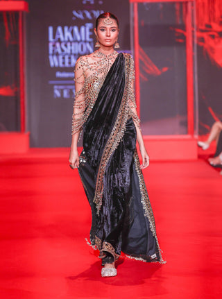 Ratrika black sari and blouse