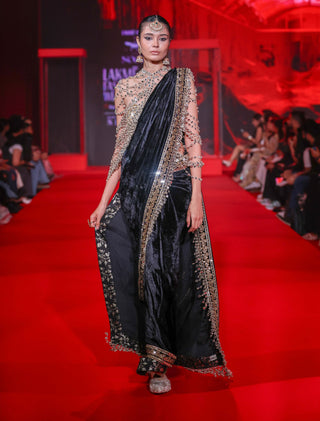 Ratrika black sari and blouse