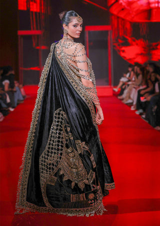 Ratrika black sari and blouse