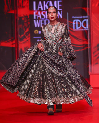 Nishangini black anarkali set