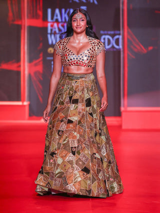 Kanakavalli gold lehenga and blouse