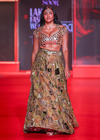 Kanakavalli gold lehenga and blouse