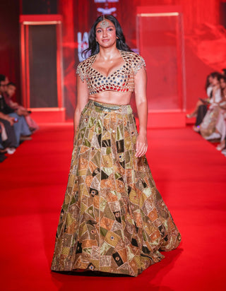 Kanakavalli gold lehenga and blouse