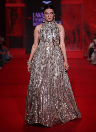 Chandrayana silver lehenga set