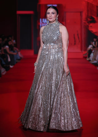 Chandrayana silver lehenga set