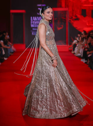 Chandrayana silver lehenga set