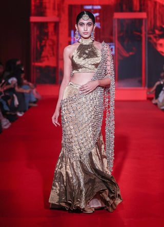 Mandira bronze lehenga set