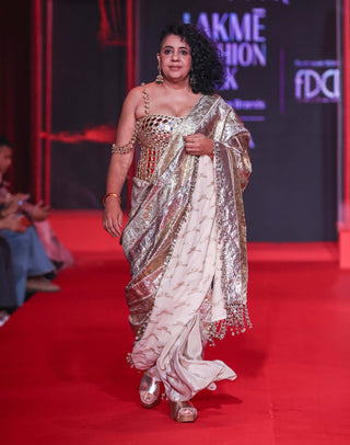 Tarakini rose gold sari set