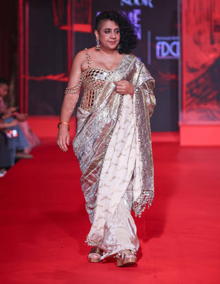 Tarakini rose gold sari set