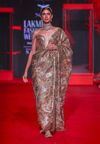 Rangrekha gold sari and blouse