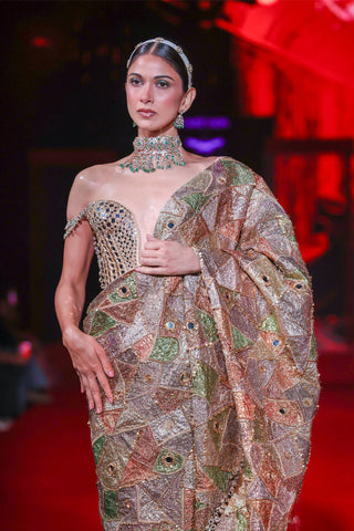 Rangrekha gold sari and blouse