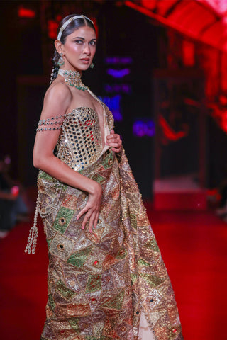 Rangrekha gold sari and blouse