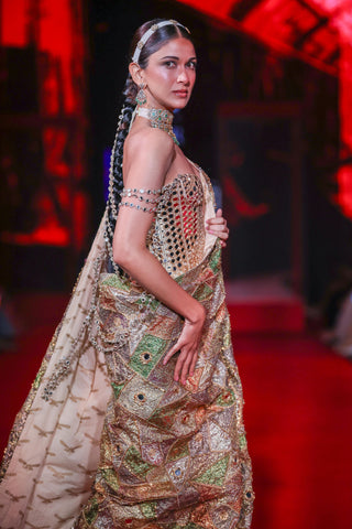 Rangrekha gold sari and blouse