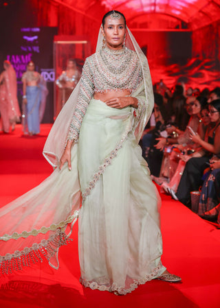 Amodini mint green sari and blouse