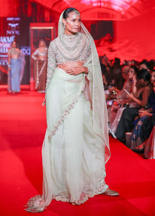 Amodini mint green sari and blouse