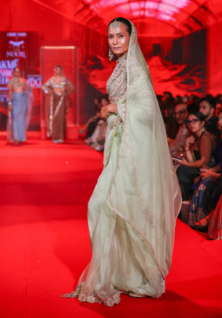 Amodini mint green sari and blouse