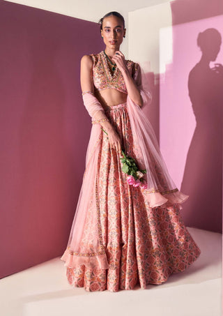 Ridhi Mehra-Lail Light Pink Lehenga Set-INDIASPOPUP.COM