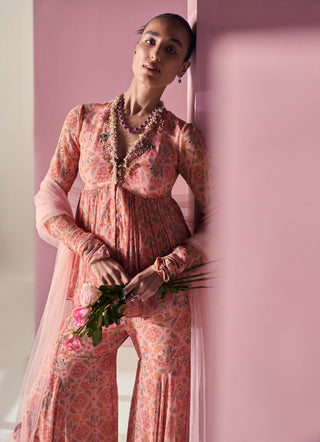 Ridhi Mehra-Laiqa Light Pink Peplum Gharara Set-INDIASPOPUP.COM