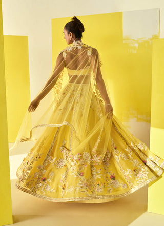 Ridhi Mehra-Lahya Yellow Embroidered Lehenga Set-INDIASPOPUP.COM