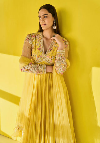 Ridhi Mehra-Faanee Yellow Anarkali And Dupatta-INDIASPOPUP.COM