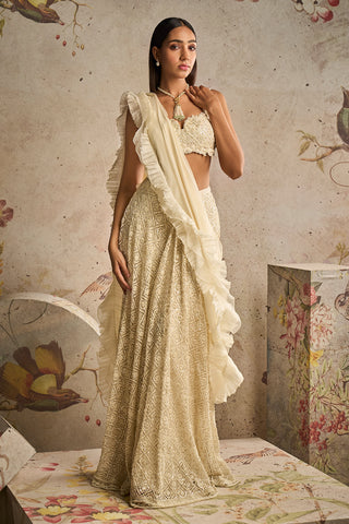 Ridhi Mehra-Finesse Ivory Embroidered Skirt Set-INDIASPOPUP.COM
