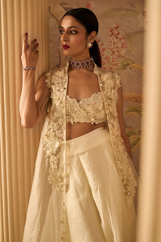 Ridhi Mehra-Edgy Ivory Sharara And Jacket Set-INDIASPOPUP.COM