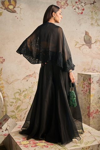 Ridhi Mehra-Sashay Black Cape And Sharara Set-INDIASPOPUP.COM