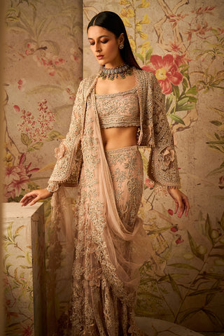 Ridhi Mehra-Lady Dusty Pink Skirt And Jacket Set-INDIASPOPUP.COM