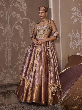 Antique lilac & gold lehenga set
