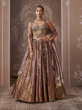 Antique lilac & gold lehenga set
